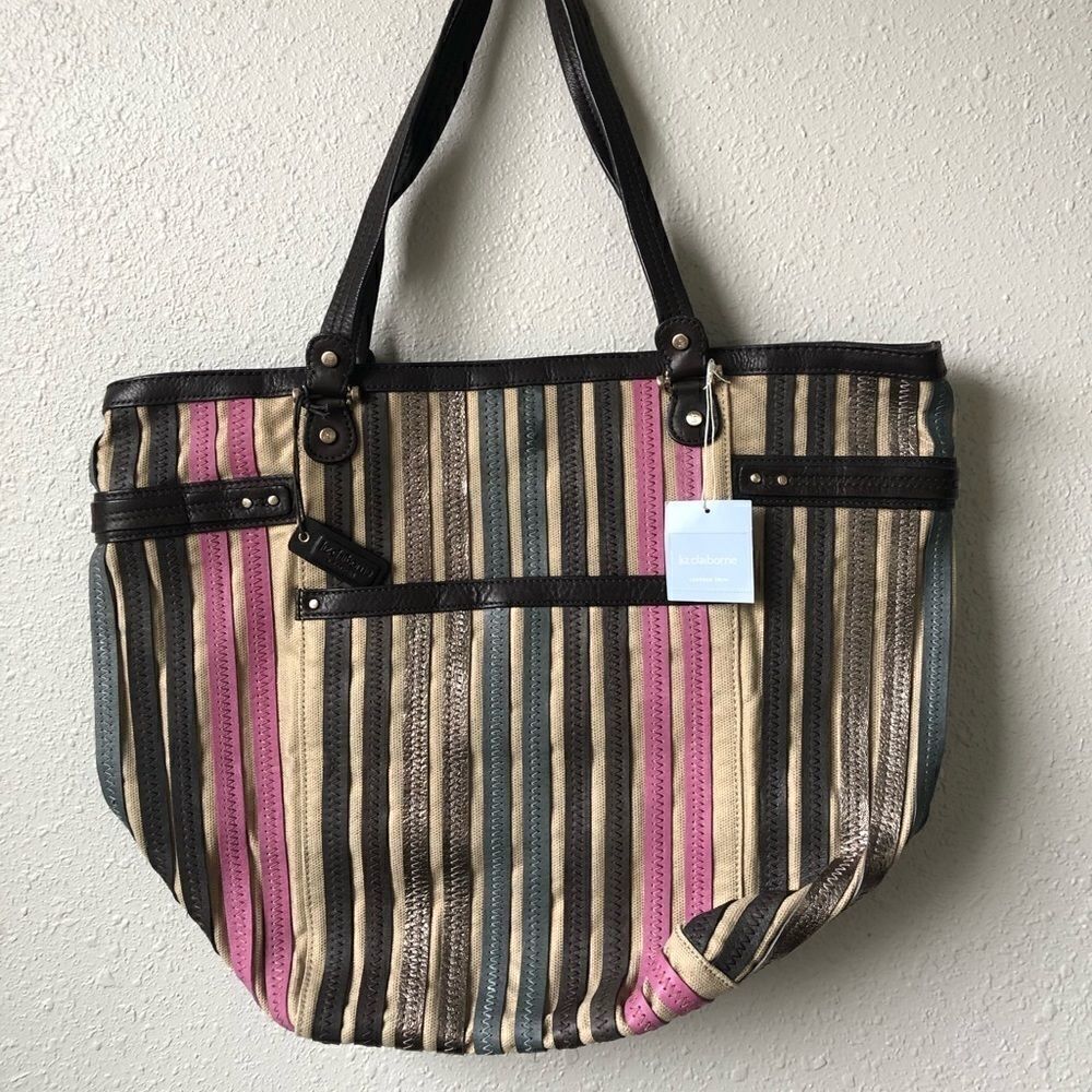NWT Liz Claiborne Leather Trim Broadway Hand Bag